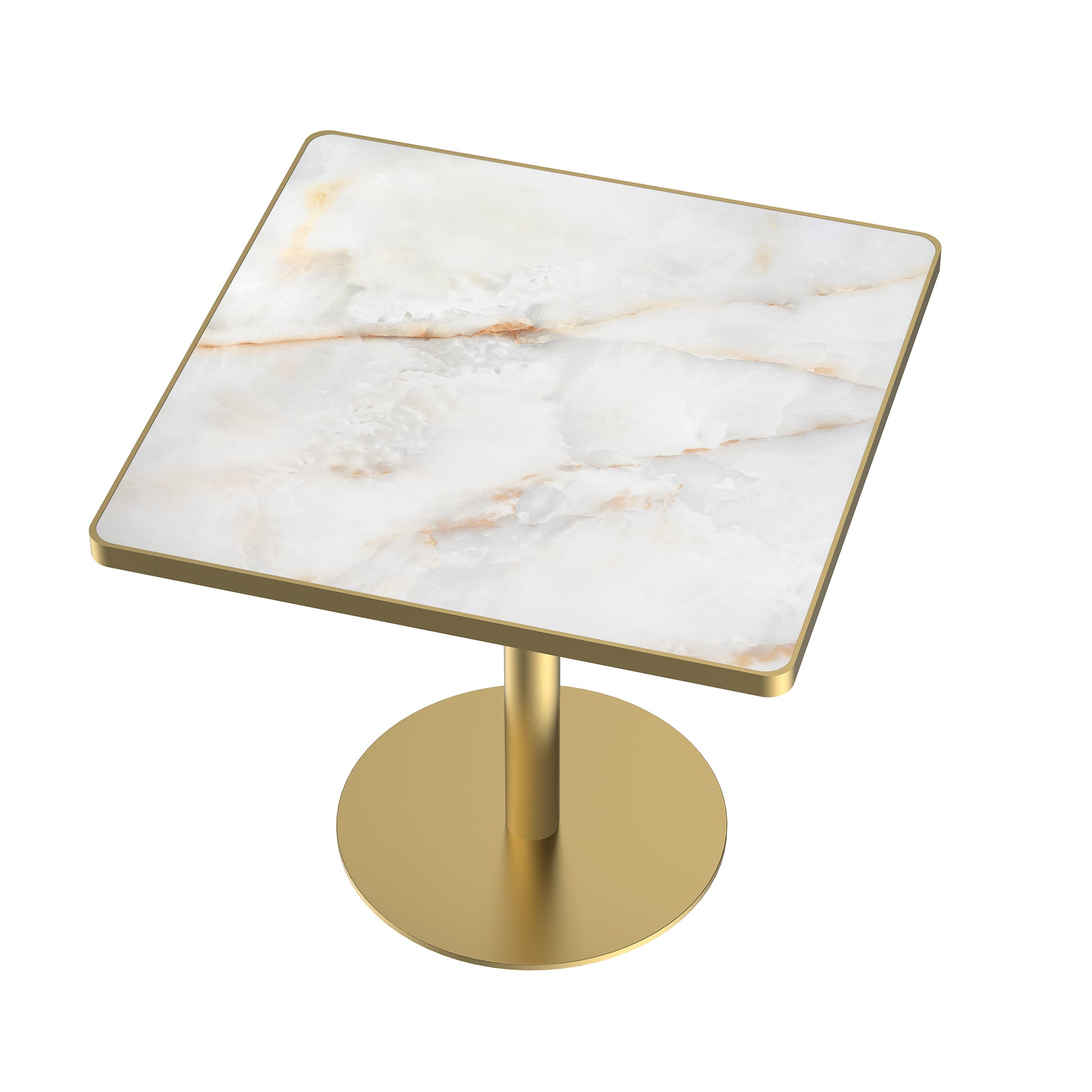 31.5" Square Modern Tulip Dining Table, Sintered Stone Tabletop with Luxury Faux Marble Print, Stainless Steel Bracket Base, Scratch & Wear Resistant, Waterproof Surface, Ideal for Indoor & Outdoor Us image 3