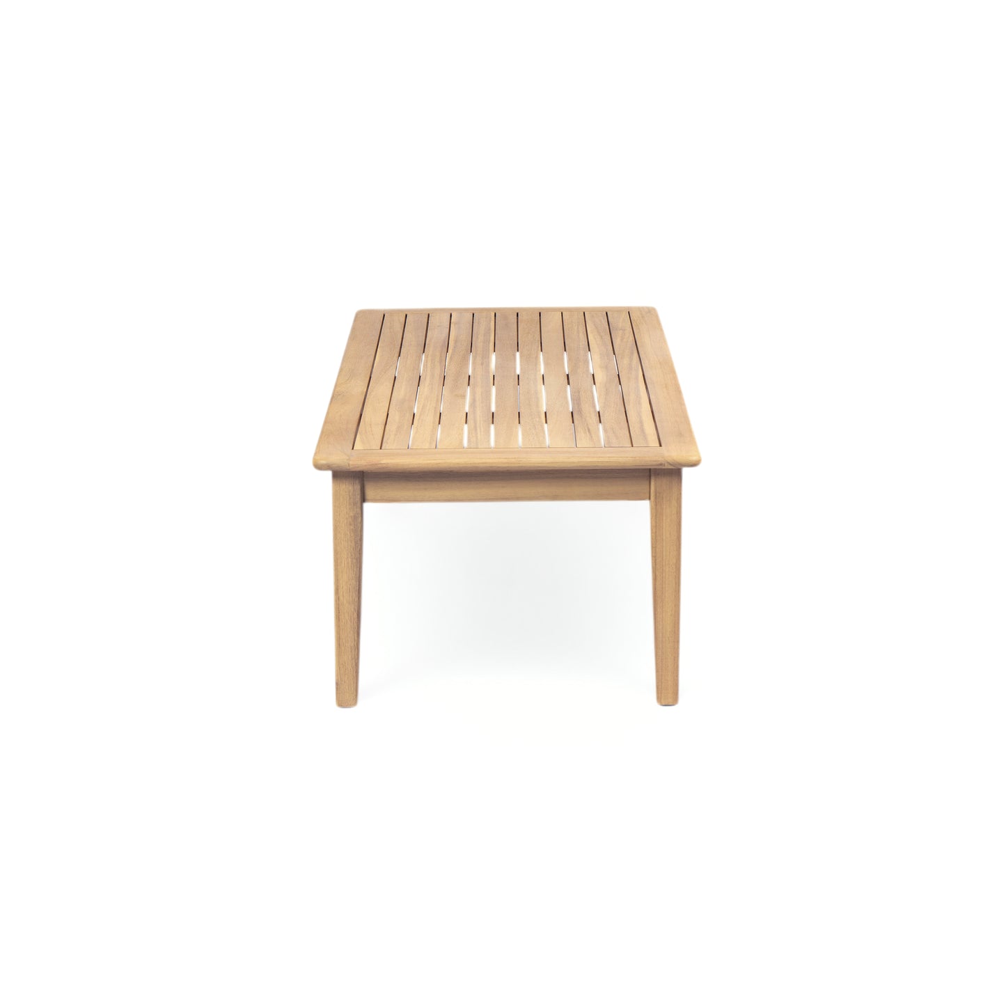 Outdoor Acacia Wood Loveseat with Coffee Table, Light Teak Frame, Beige Cushion image 9