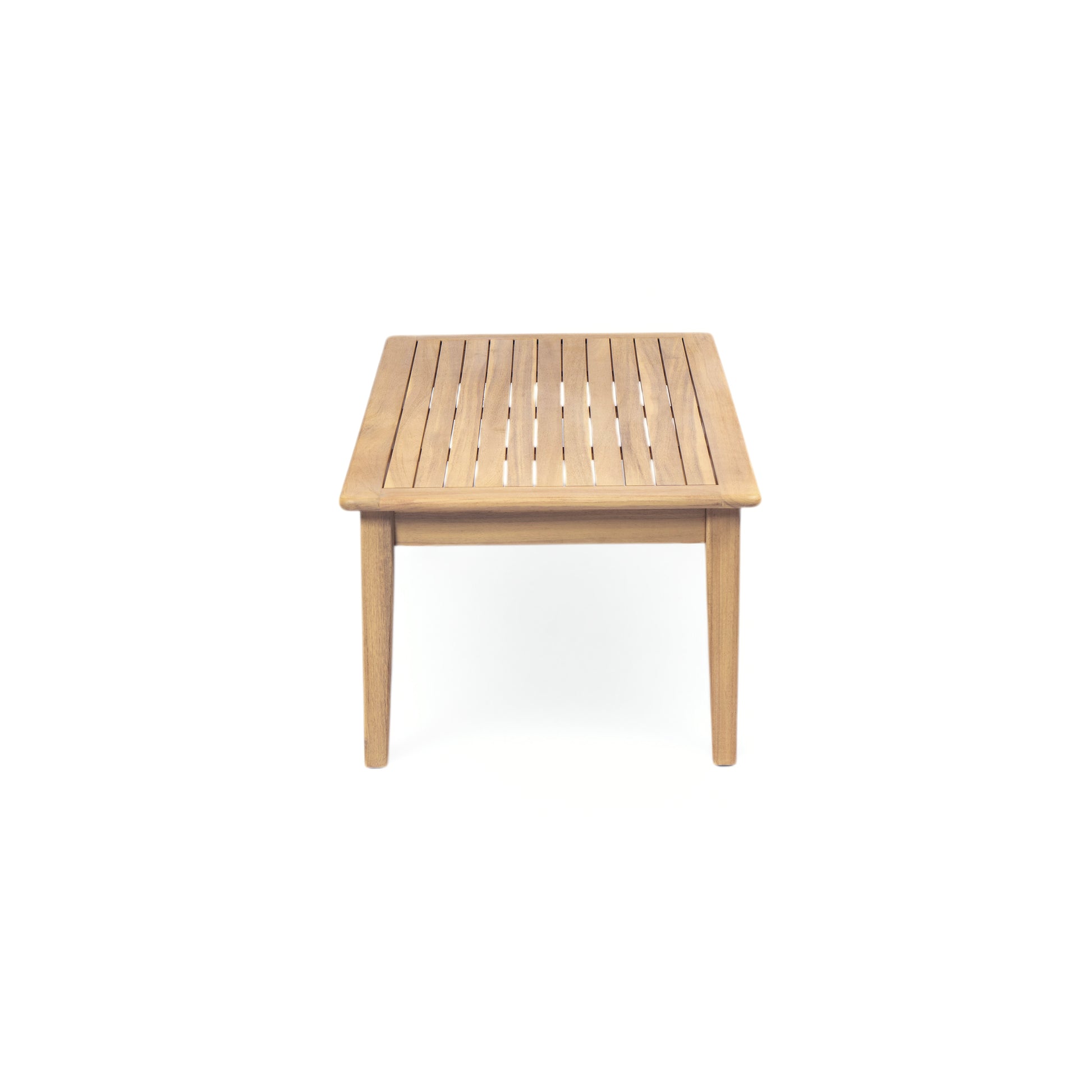 Outdoor Acacia Wood Loveseat with Coffee Table, Light Teak Frame, Beige Cushion image 9