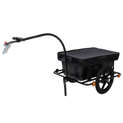 Bike Cargo Trailer with Support Bar, 900D PVC Waterproof Cover, Removable Box, Utility Bike Wagon Trailer for Shopping Camping and Outdoor Activities image 1