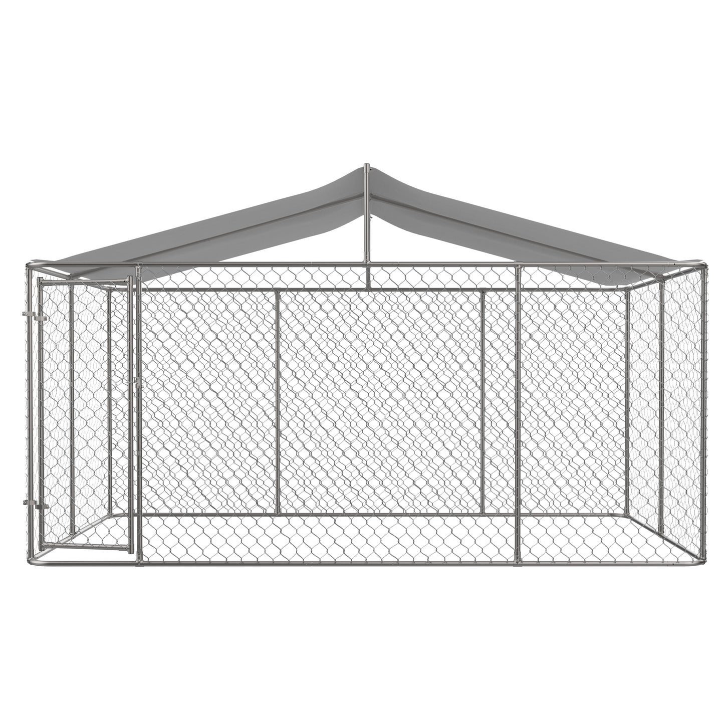 Heavy Duty Outdoor Dog Kennel 13.1x7.5x7.6 ft, Galvanized Chain Link Playpen with Waterproof Anti-UV Cover, Secure Lock, Large Exercise Pen for Puppy & Small Pets image 9