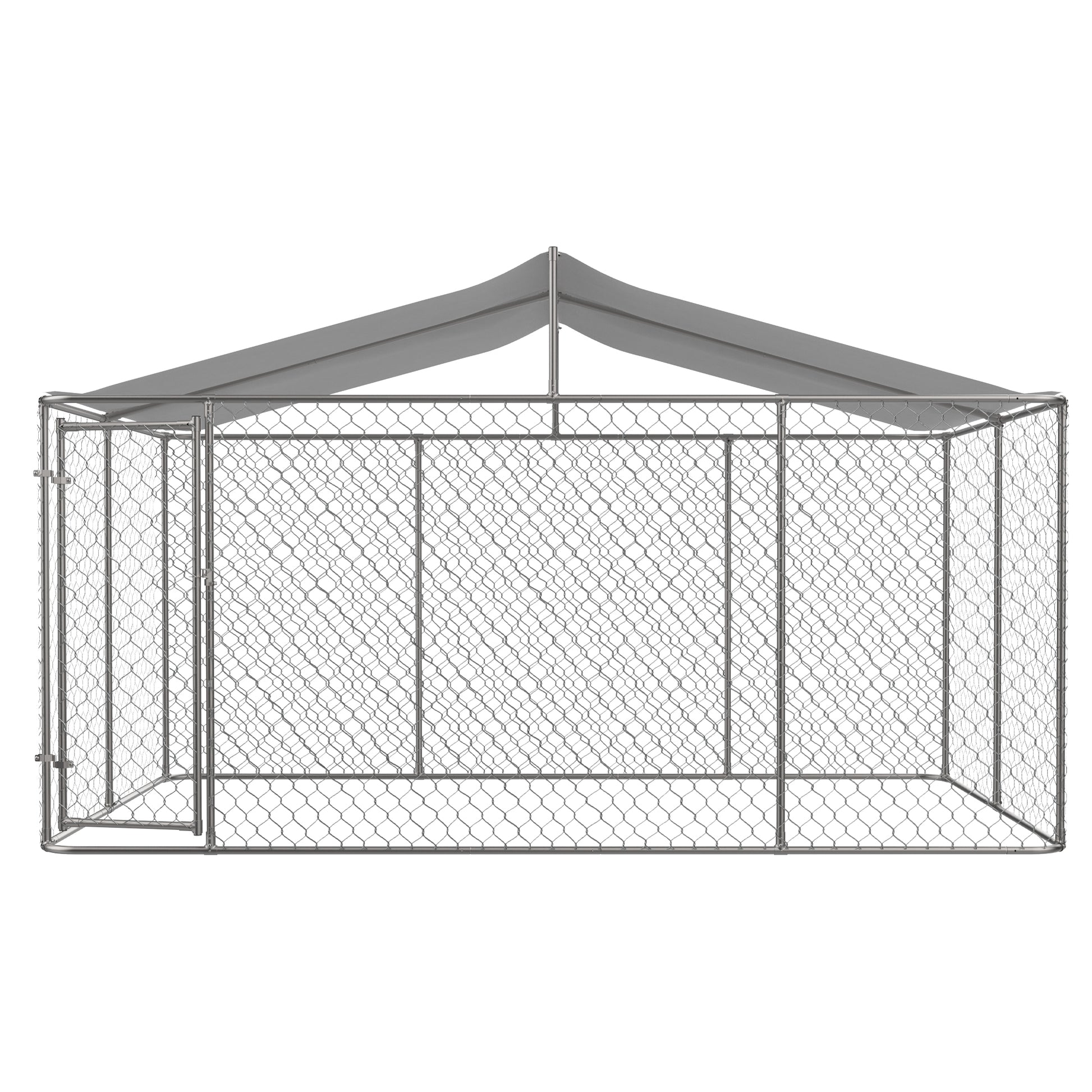 Heavy Duty Outdoor Dog Kennel 13.1x7.5x7.6 ft, Galvanized Chain Link Playpen with Waterproof Anti-UV Cover, Secure Lock, Large Exercise Pen for Puppy & Small Pets image 9