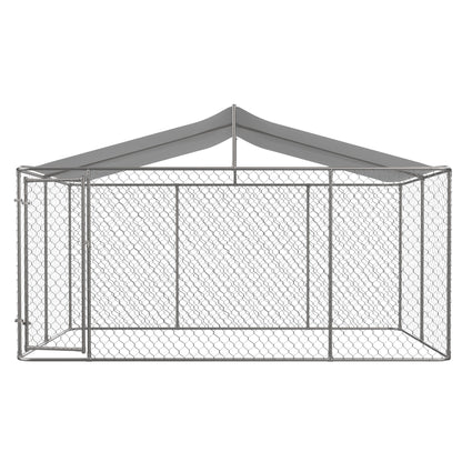 Heavy Duty Outdoor Dog Kennel 13.1x7.5x7.6 ft, Galvanized Chain Link Playpen with Waterproof Anti-UV Cover, Secure Lock, Large Exercise Pen for Puppy & Small Pets image 9