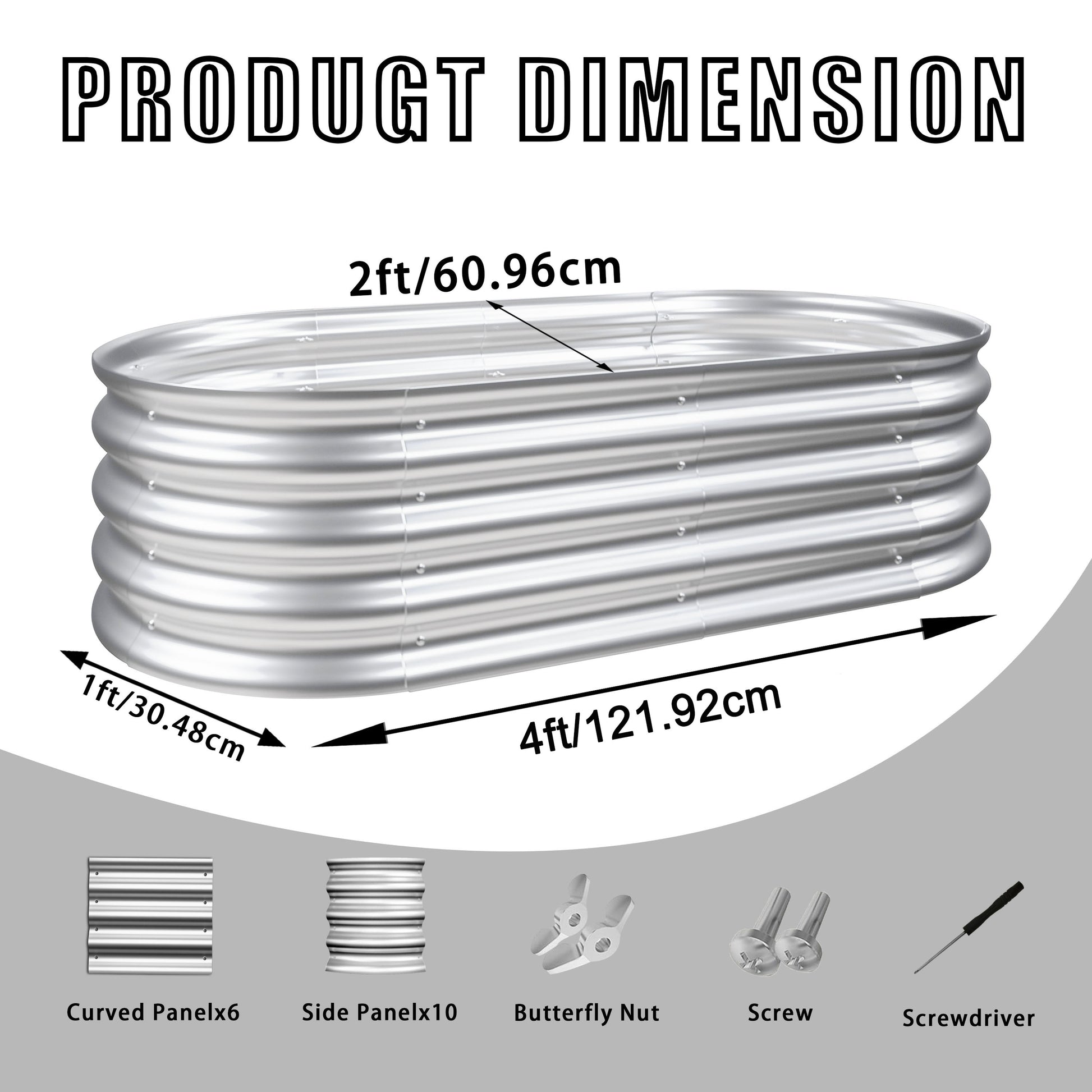 2Pcs 4x2x1ft Raised Garden Bed Kit, Galvanized Planter Raised Garden Beds for Outdoor for Vegetables,Flowers &Herbs, Heavy Duty, Rust-Resistant, Easy Assembly image 8