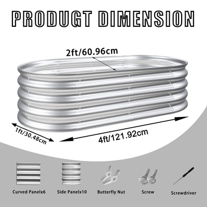 2Pcs 4x2x1ft Raised Garden Bed Kit, Galvanized Planter Raised Garden Beds for Outdoor for Vegetables,Flowers &Herbs, Heavy Duty, Rust-Resistant, Easy Assembly image 8