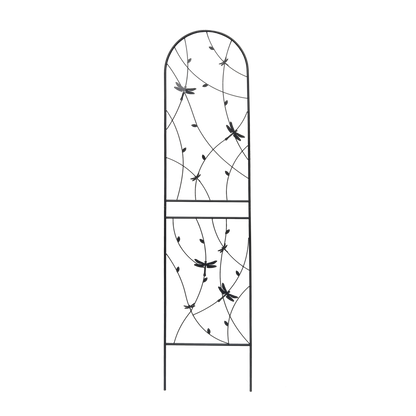 2 Pack Metal Garden Trellis 86.7" x 19.7" Rustproof Trellis for Climbing Plants Outdoor Flower Support Dragonfly Deco Black image 7