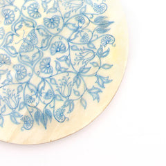 Resin Coaster with Green Print-Dia 4"