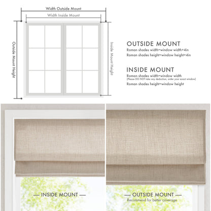 1 Piece 35x64" Room Darkening Cordless Roman Shade,Neutral image 11