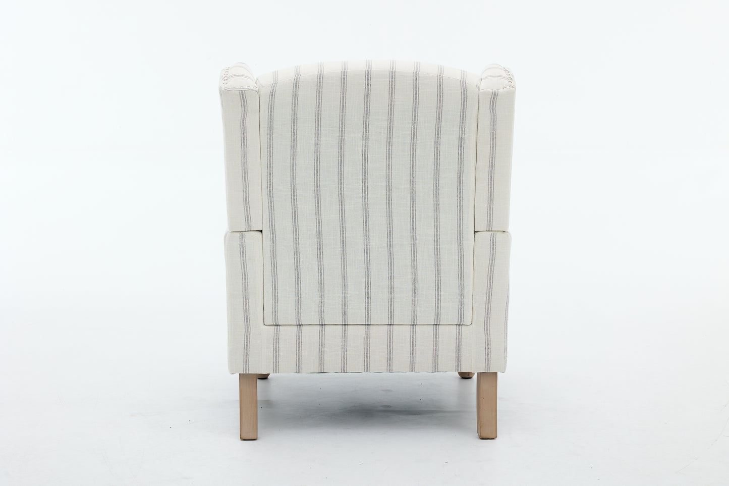 Modern Accent Chair with Retro Wood Legs, Comfy Upholstered Armchair, Floral Design Single Sofa Chair for Living Room Bedroom Office - Stripe image 9