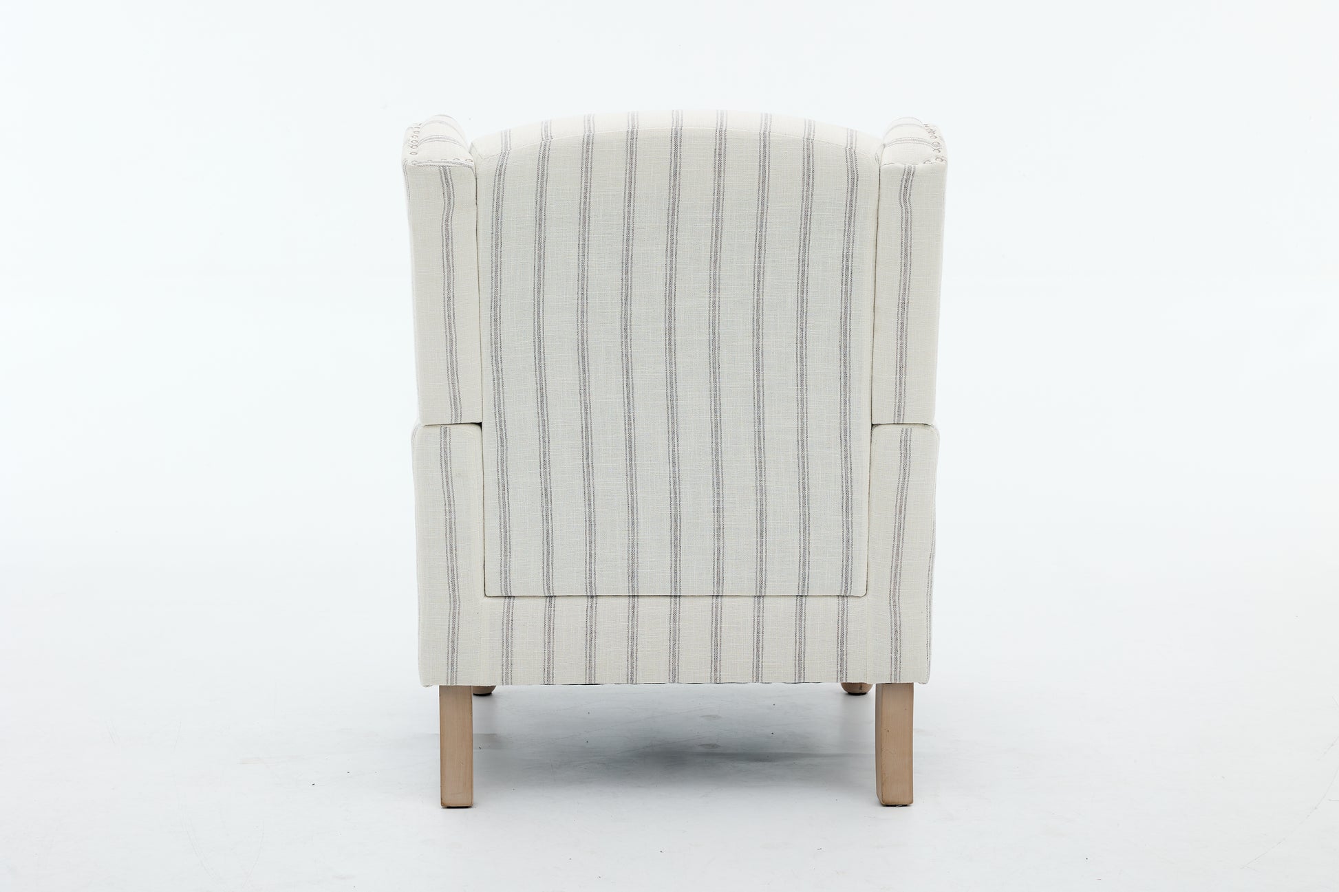 Modern Accent Chair with Retro Wood Legs, Comfy Upholstered Armchair, Floral Design Single Sofa Chair for Living Room Bedroom Office - Stripe image 9