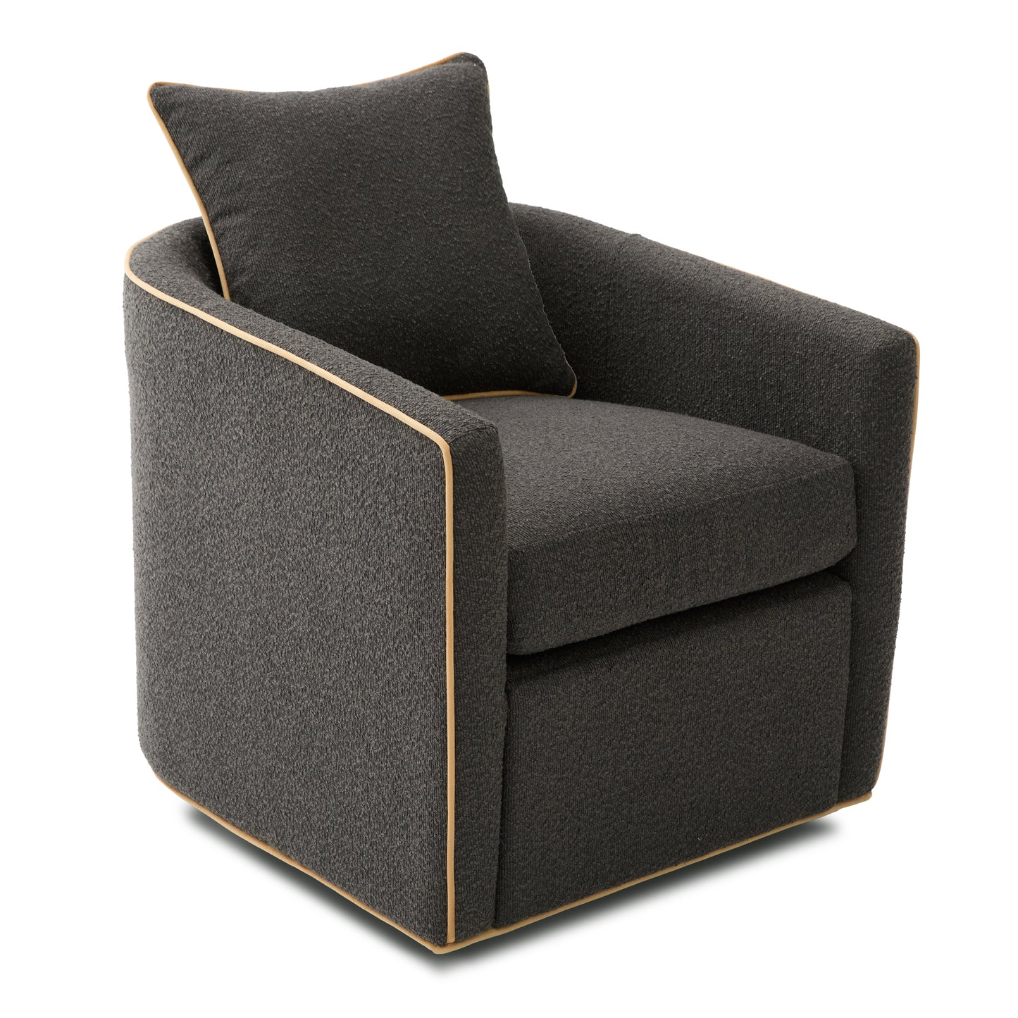Swivel Accent Chair Upholstered Club Chair Barrel Sofa Chair for Living Room, Reading Corner, and Small Spaces, Dark Grey image 8