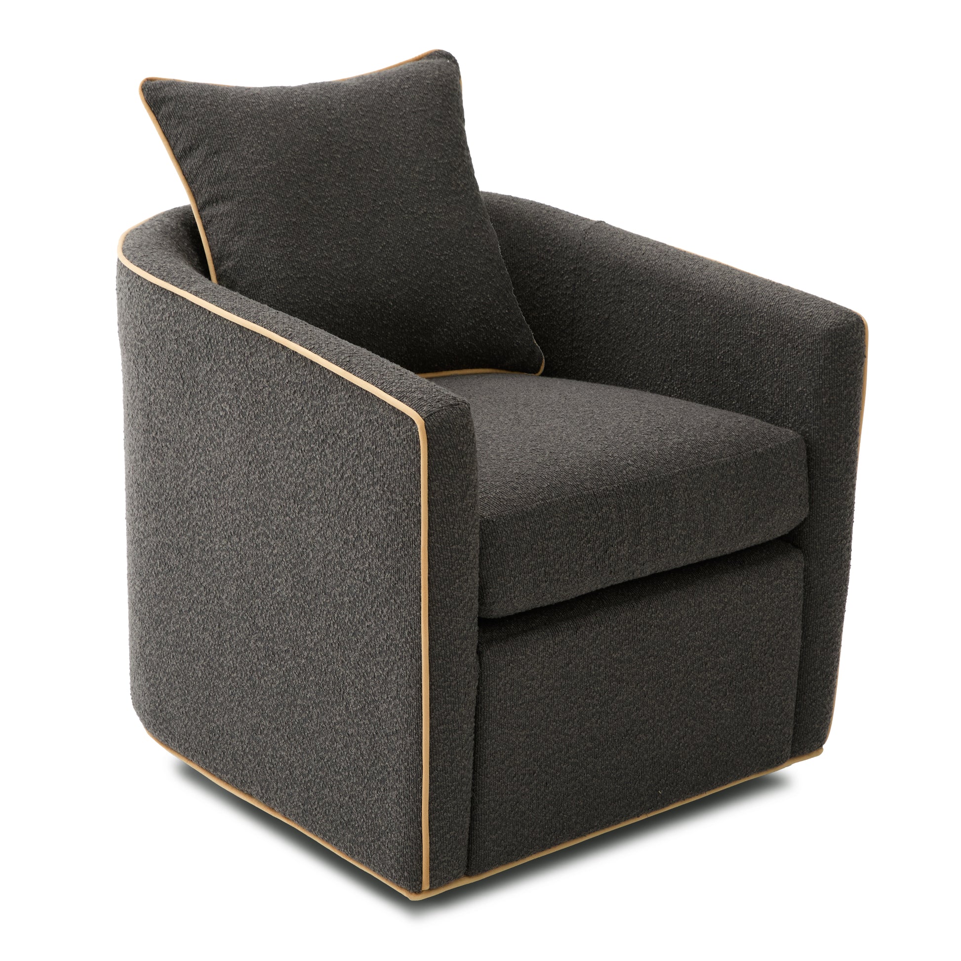 Swivel Accent Chair Upholstered Club Chair Barrel Sofa Chair for Living Room, Reading Corner, and Small Spaces, Dark Grey image 8