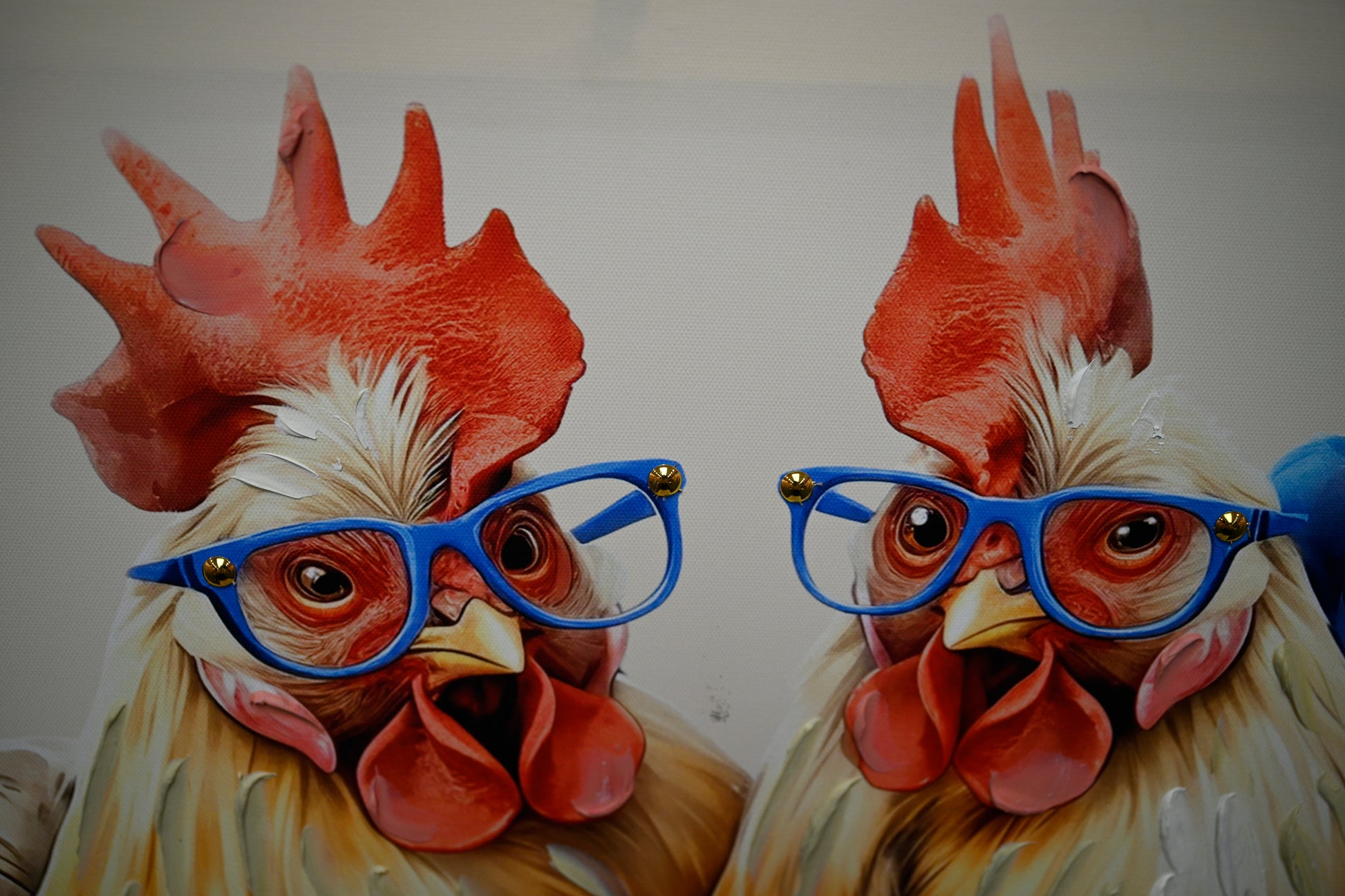 Farmhouse Rooster Wall Art, Rustic Chicken Pictures Wall Decor, Country Farm Coop Canvas Prints Painting, Framed Artwork for Kitchen Living Room Dining Room Bathroom Bedroom 24"x24" image 6