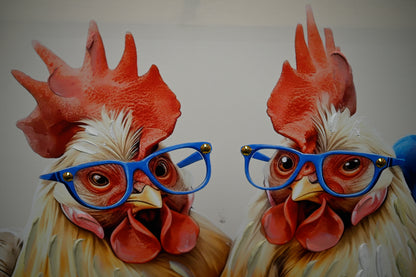 Farmhouse Rooster Wall Art, Rustic Chicken Pictures Wall Decor, Country Farm Coop Canvas Prints Painting, Framed Artwork for Kitchen Living Room Dining Room Bathroom Bedroom 24"x24" image 6