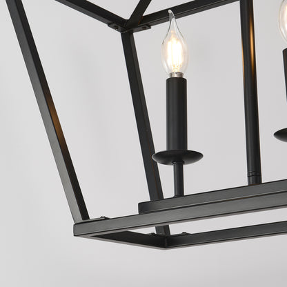 7-Light Farmhouse Kitchen Island Lighting,5 Light Industrial Linear Chandelier for Dining Room Metal Matte Black Finish Hanging Pendant Light Fixture for Bedroom Living Room Hallway Conference Room image 12