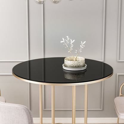 36 Inch Round Tempered Glass Table Top Black Glass 1/4" Thick Round Polished Edge(old SKU:W1265118639) image 1