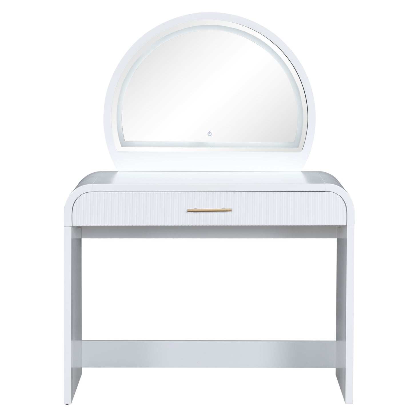 39" Makeup Vanity Table with Mirror Touch Screen Lighted Mirror, Dressing Table with Drawer for Bedroom, White image 12
