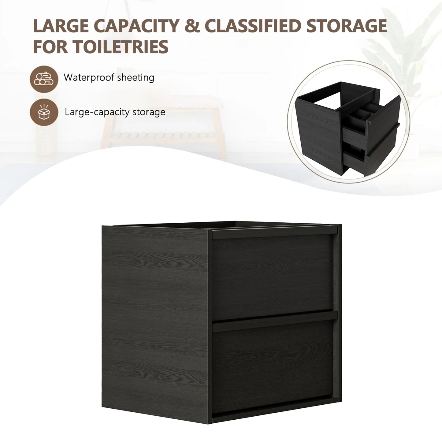 24 Inch Bathroom Vanity, KD-PACKING-(Only Vanity, Without Basin) image 5
