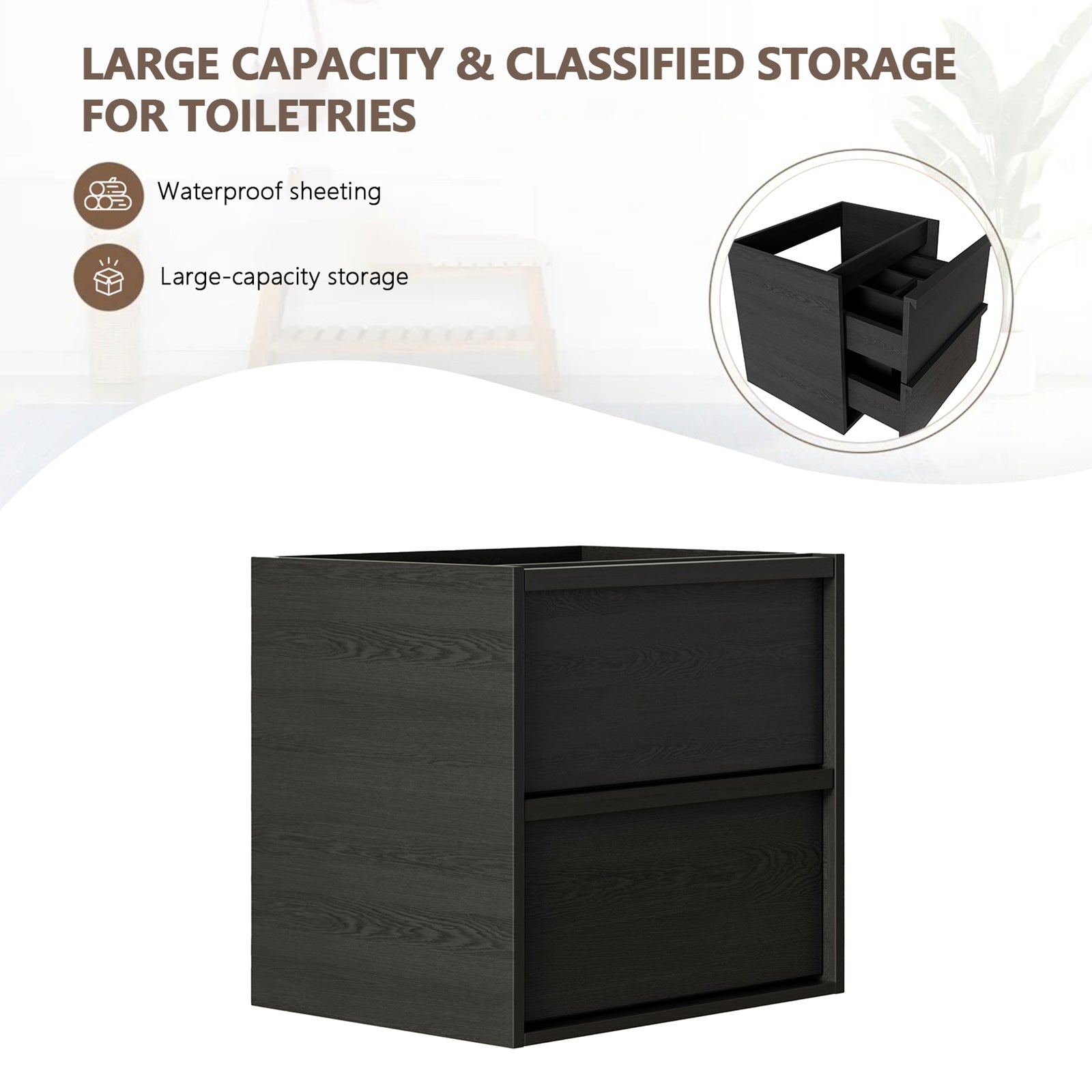 24 Inch Bathroom Vanity, KD-PACKING-(Only Vanity, Without Basin) image 5