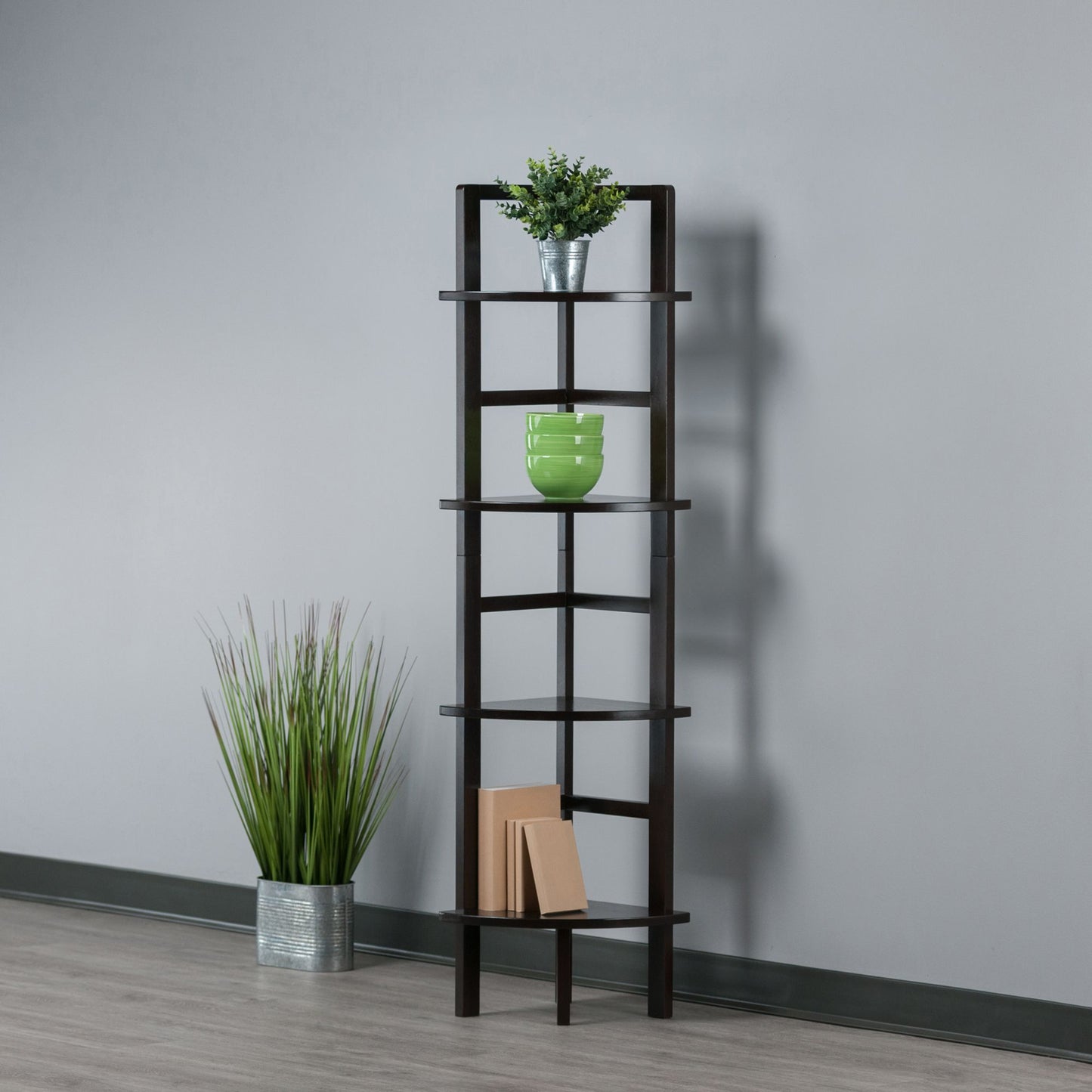 Aiden Corner Bakers Rack in Coffee Finish image 8