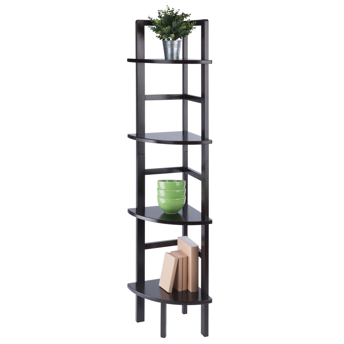 Aiden Corner Bakers Rack in Coffee Finish image 1