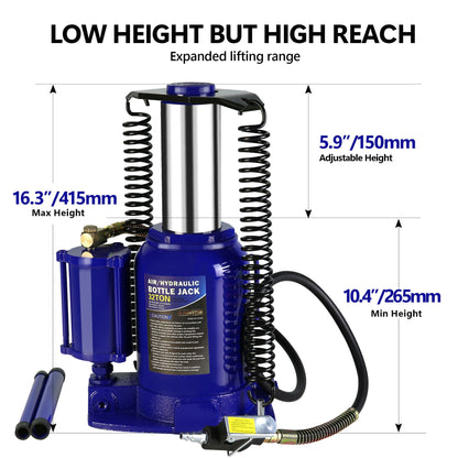 Air Hydraulic Bottle Jack 32 Ton Manual Auto Truck RV Repair. Automotive Lift Tools Heavy Duty Truck image 2