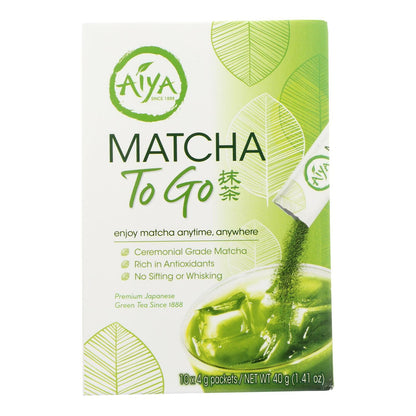 Aiya Tea - Stick - Matcha To Go - Case Of 8 - 10 Count image 1