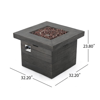 ANCHORAGE 32'' WOOD SQUARE MGO FIRE PIT GREY - 40,000 BTU image 6