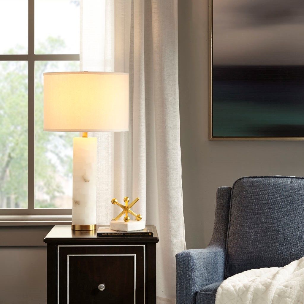 Hampton Hill Prague Alabaster Table Lamp - overall view