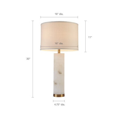 Alabaster Table Lamp - side angle showing natural stone texture