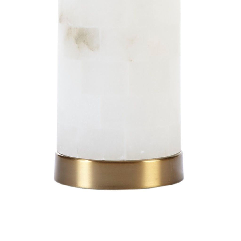 Alabaster Table Lamp - close-up of gold metal base