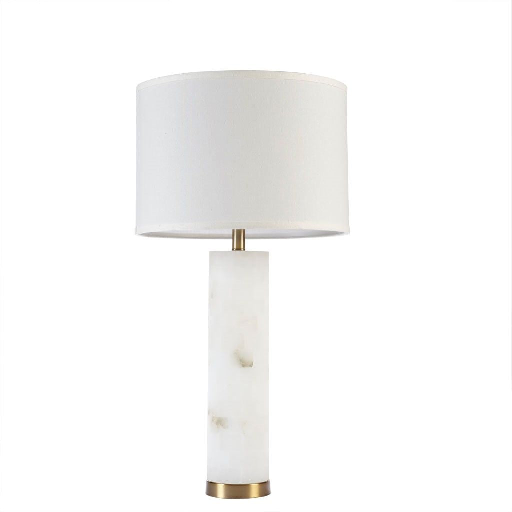 Alabaster Table Lamp - top view of drum shade