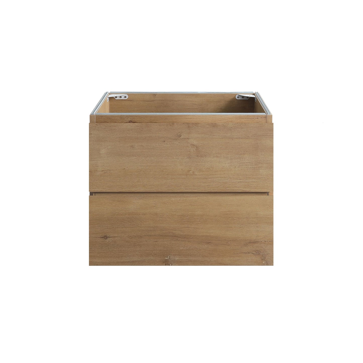 Alice24-106, Wall mount cabinet without basin, Natural oak color, with two drawers, Pre-assembled image 1