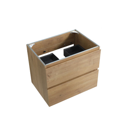 Alice24-106, Wall mount cabinet without basin, Natural oak color, with two drawers, Pre-assembled image 4