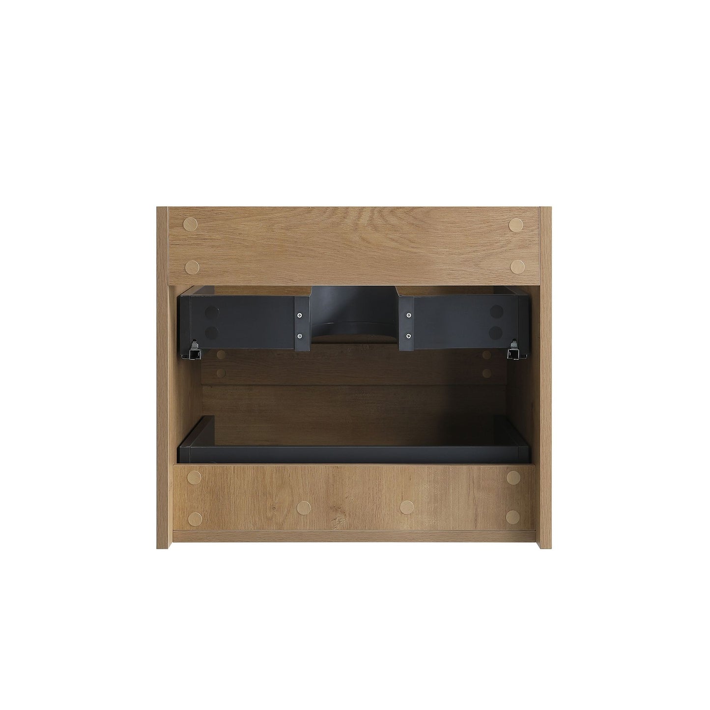 Alice24-106, Wall mount cabinet without basin, Natural oak color, with two drawers, Pre-assembled image 5