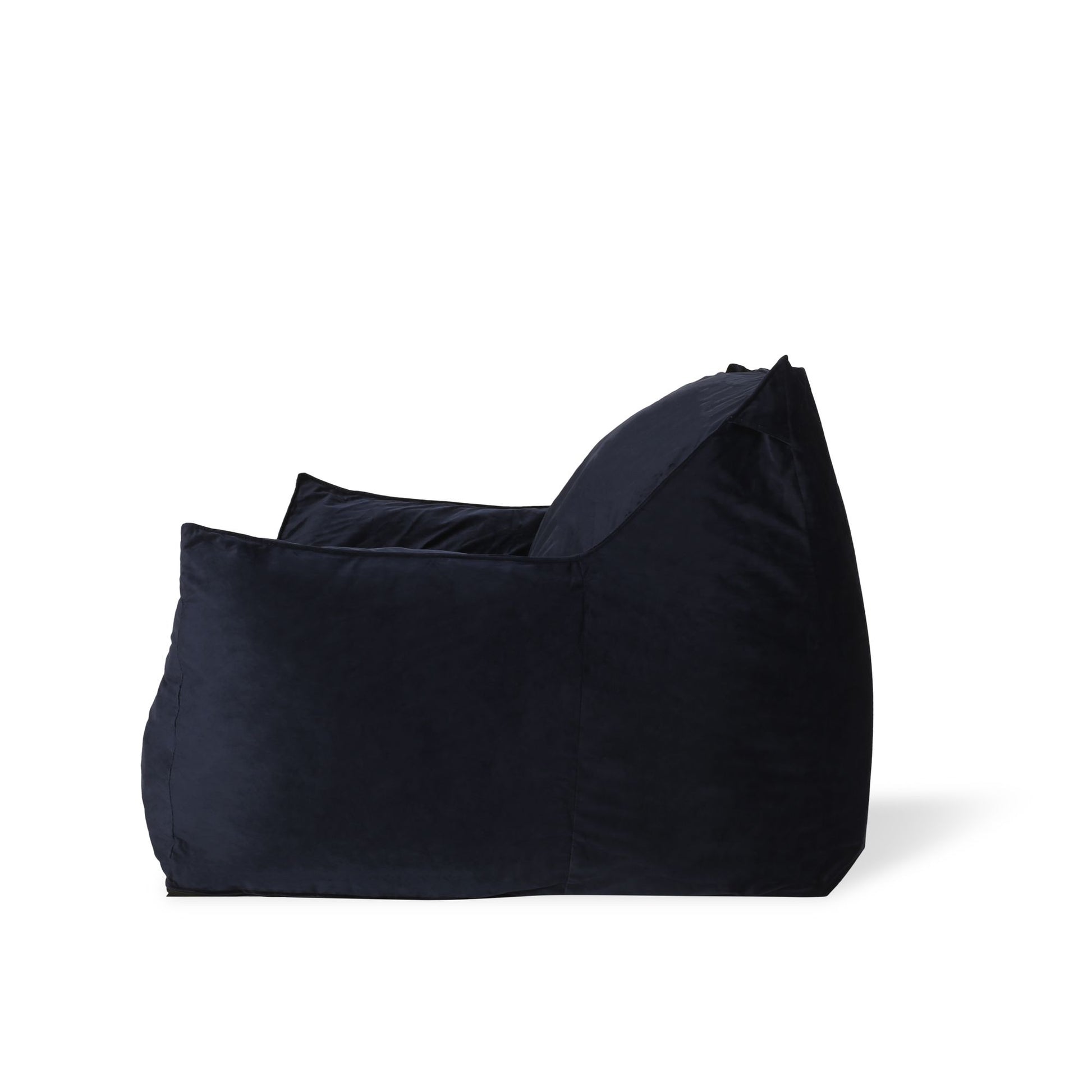 Allea Velveteen Bean Bag Chair with Armrests, Midnight Blue image 6