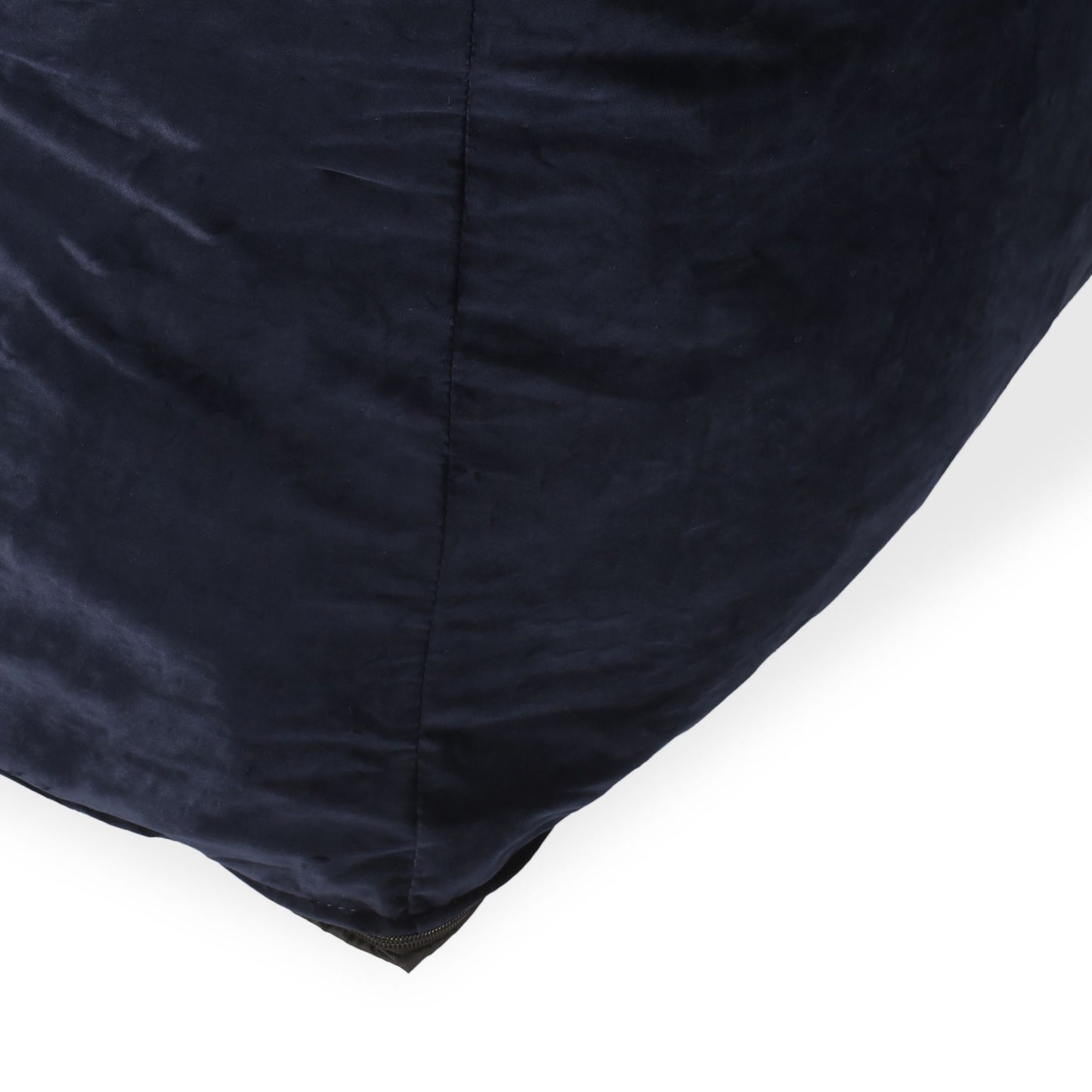 Allea Velveteen Bean Bag Chair with Armrests, Midnight Blue image 3