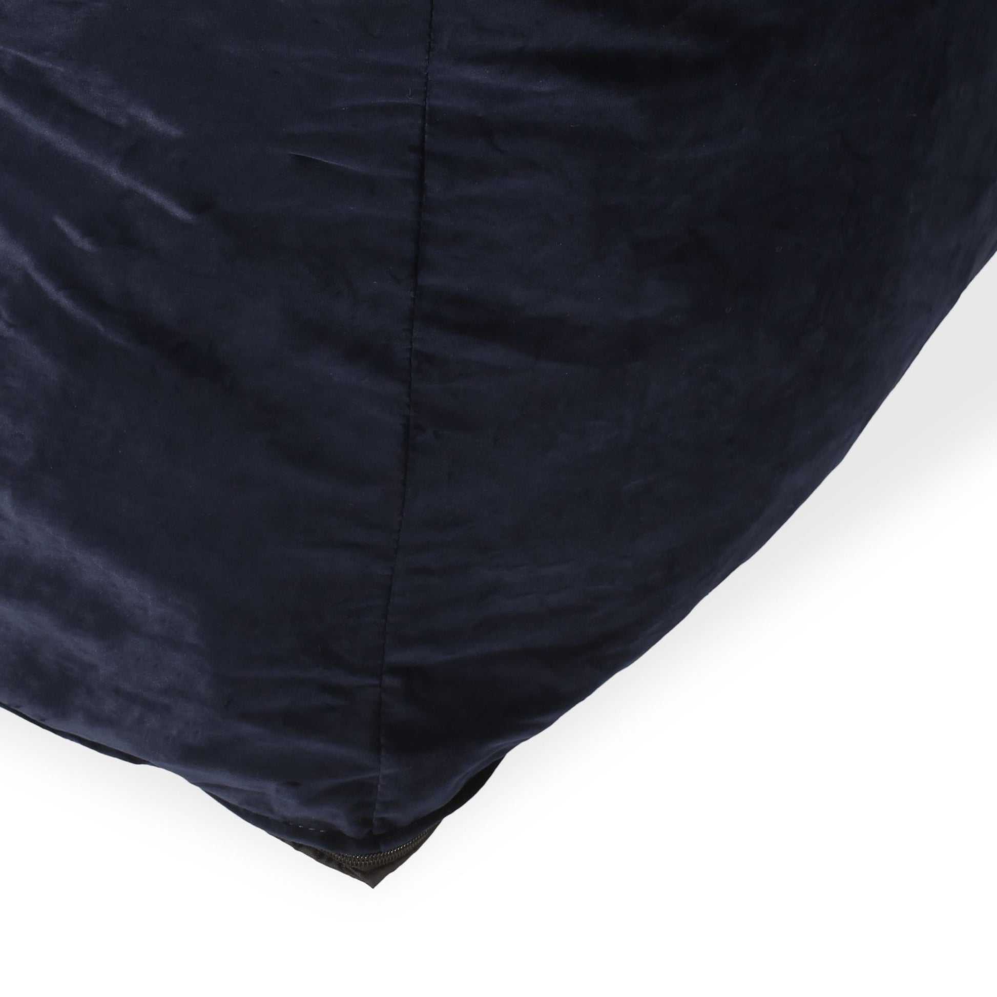 Allea Velveteen Bean Bag Chair with Armrests, Midnight Blue image 3