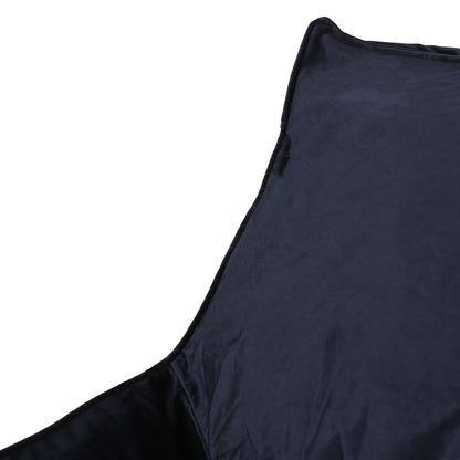 Allea Velveteen Bean Bag Chair with Armrests, Midnight Blue image 5