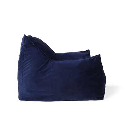 Allea Velveteen Bean Bag Chair with Armrests, Navy Blue image 5