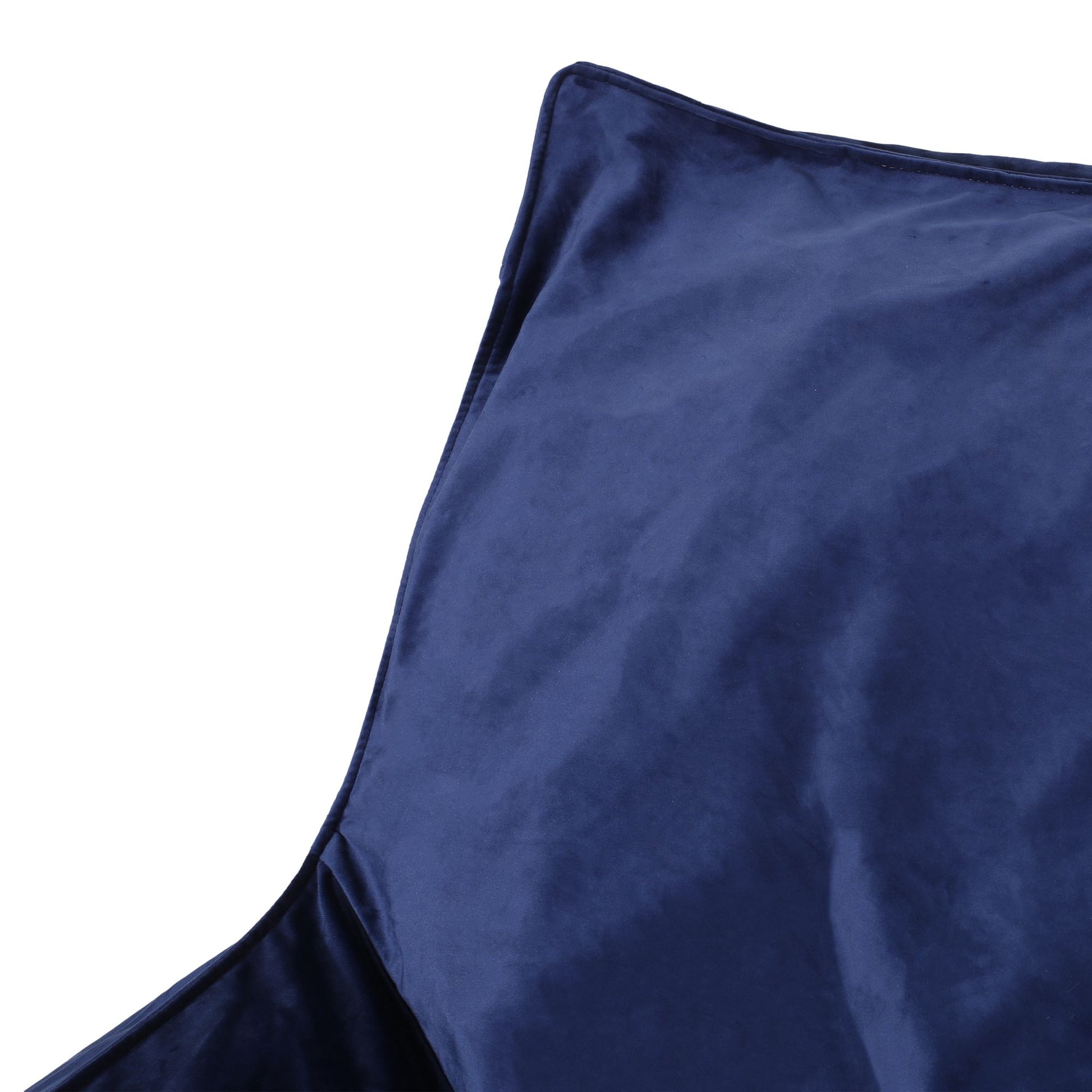 Allea Velveteen Bean Bag Chair with Armrests, Navy Blue image 3