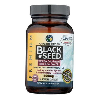 Amazing Herbs - Black Seed Black Cumin Seed Oil - 90 Softgels image 2