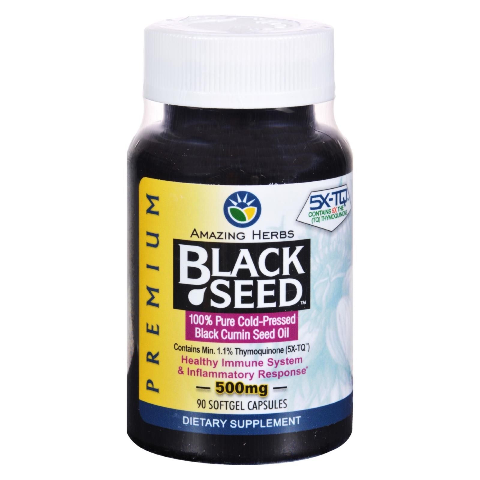 Amazing Herbs - Black Seed Black Cumin Seed Oil - 90 Softgels image 4