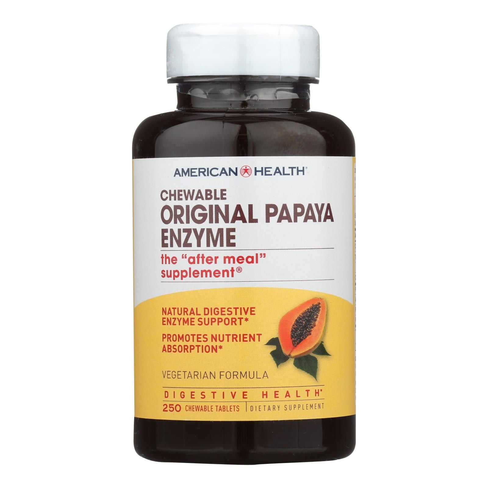 American Health - Original Papaya Enzyme Chewable - 250 Tablets image 2