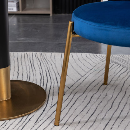Amoa Contemporary 5-Piece Dining Set, White Round Dining Table with 4 Chairs image 14