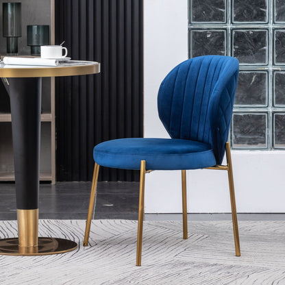 Amoa Contemporary Velvet Upholstery Dining Chair, Blue image 3