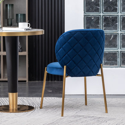 Amoa Contemporary Velvet Upholstery Dining Chair, Blue image 6
