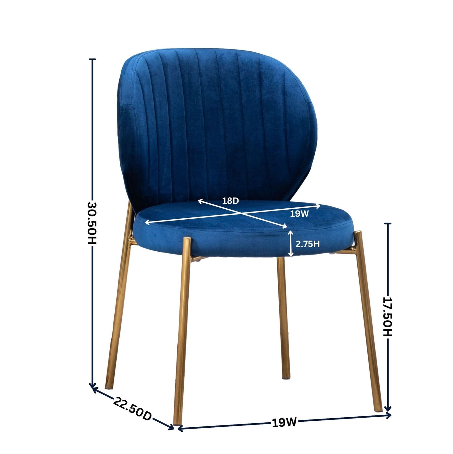 Amoa Contemporary Velvet Upholstery Dining Chair, Blue image 15
