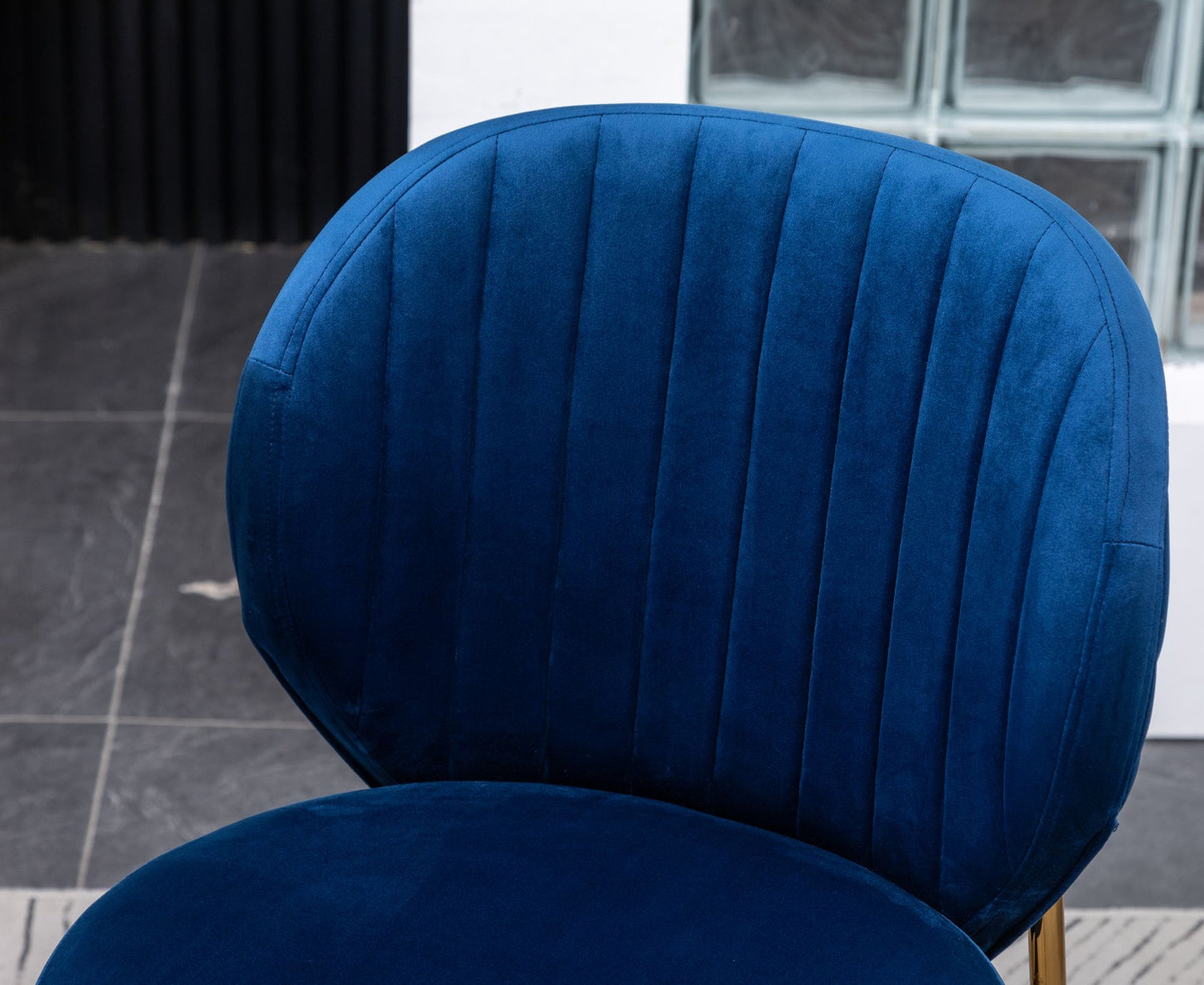 Amoa Contemporary Velvet Upholstery Dining Chair, Blue image 10