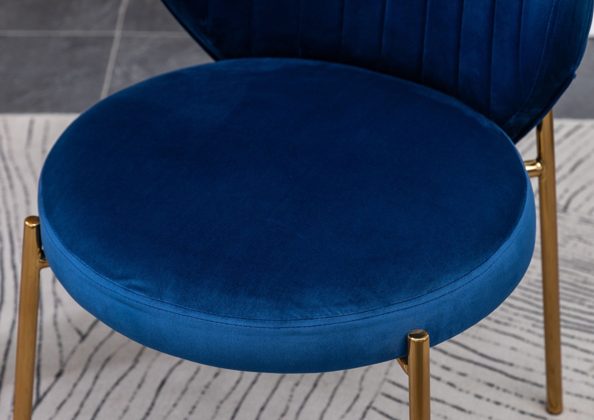 Amoa Contemporary Velvet Upholstery Dining Chair, Blue image 9